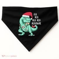 Fa Ra Ra Ra Raawr Christmas T Rex Dinosaur USA-Made Doggie Bandana thumb 0