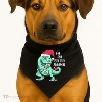 Fa Ra Ra Ra Raawr Christmas T Rex Dinosaur USA-Made Doggie Bandana thumb 1