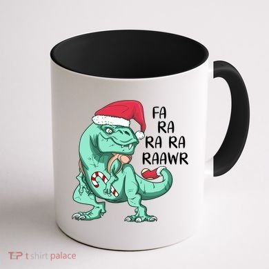 Fa Ra Ra Ra Raawr Christmas T Rex Dinosaur Coffee Mug back