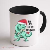 Fa Ra Ra Ra Raawr Christmas T Rex Dinosaur Coffee Mug thumb 1