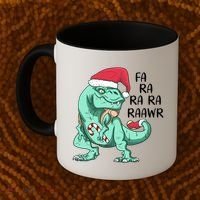Fa Ra Ra Ra Raawr Christmas T Rex Dinosaur Coffee Mug thumb 2