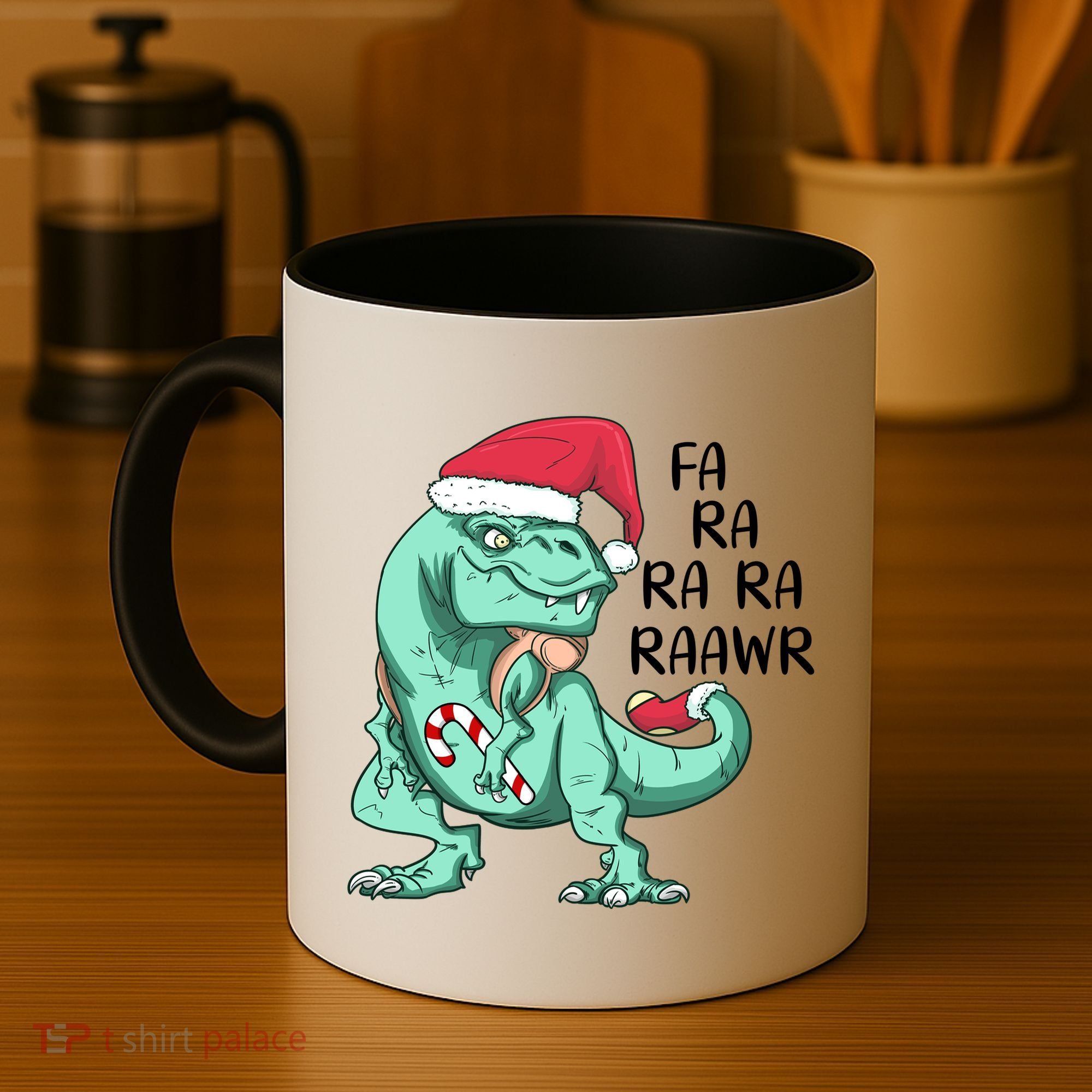 Fa Ra Ra Ra Raawr Christmas T Rex Dinosaur Coffee Mug