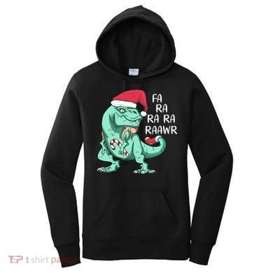 Fa Ra Ra Ra Raawr Christmas T Rex Dinosaur Women's Hoodie