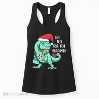 Fa Ra Ra Ra Raawr Christmas T Rex Dinosaur Women's Tank Top thumb 0