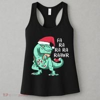 Fa Ra Ra Ra Raawr Christmas T Rex Dinosaur Women's Tank Top thumb 3