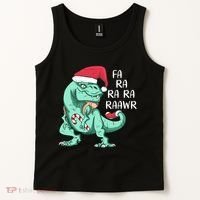 Fa Ra Ra Ra Raawr Christmas T Rex Dinosaur Tank Top thumb 2