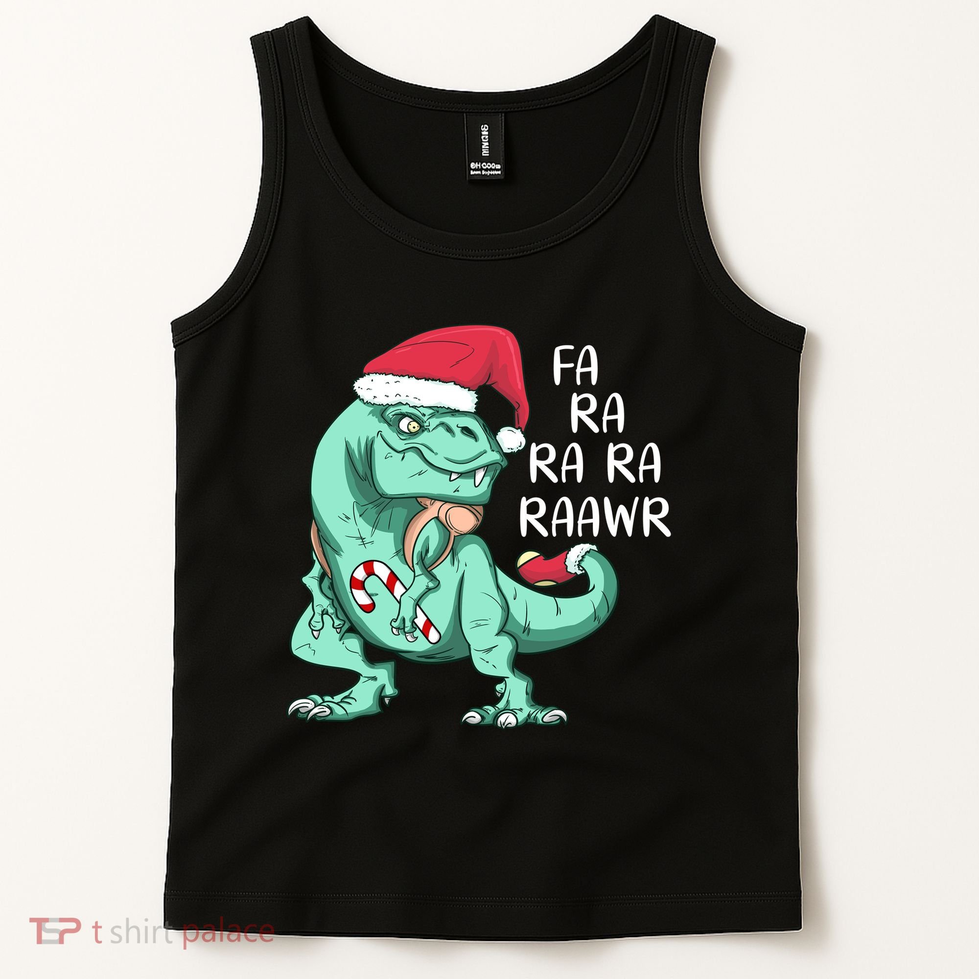 Fa Ra Ra Ra Raawr Christmas T Rex Dinosaur Tank Top