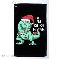 Fa Ra Ra Ra Raawr Christmas T Rex Dinosaur Golf Towel thumb 0