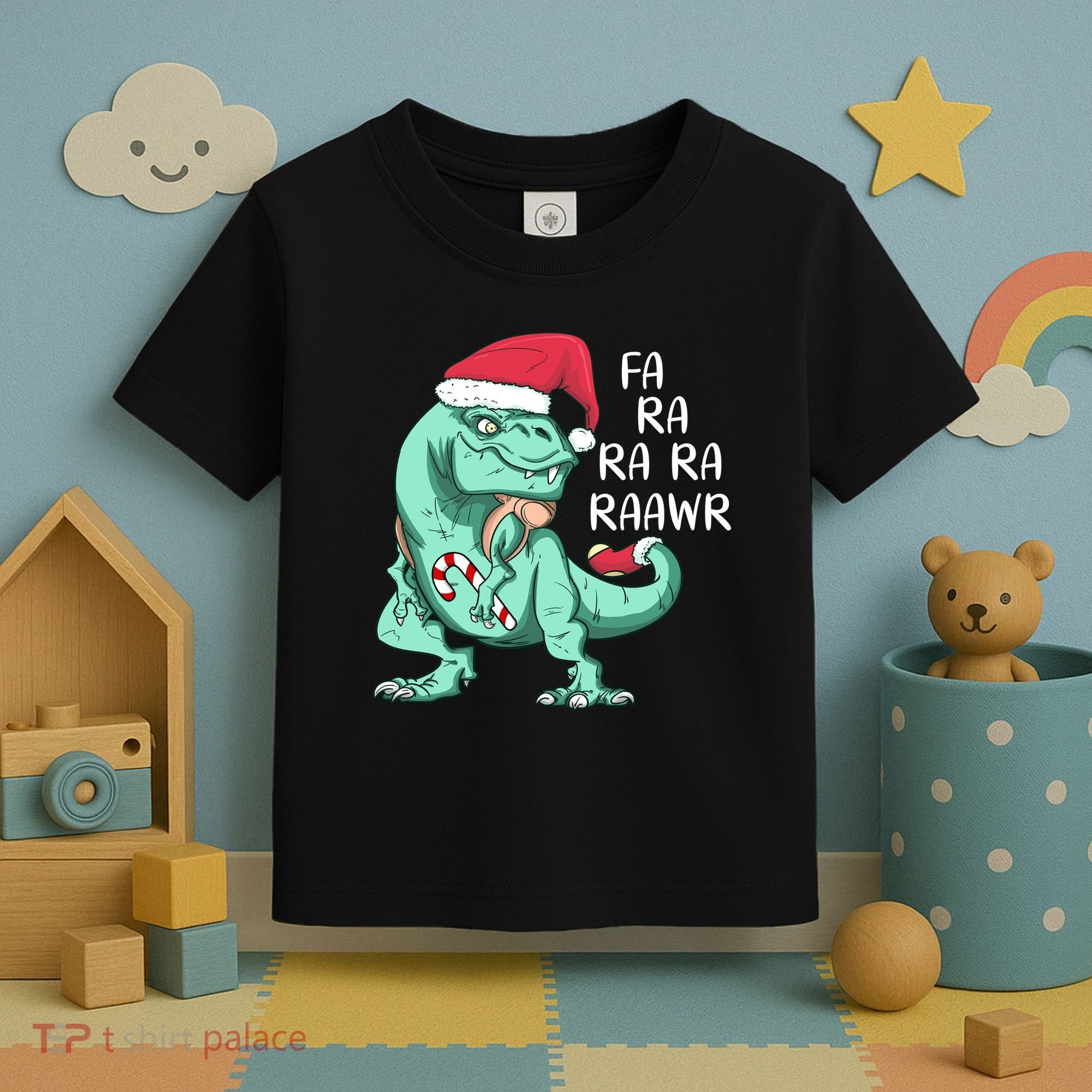 Fa Ra Ra Ra Raawr Christmas T Rex Dinosaur Toddler T-Shirt