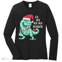 Fa Ra Ra Ra Raawr Christmas T Rex Dinosaur Women's Long Sleeve Shirt thumb 0