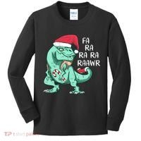 Fa Ra Ra Ra Raawr Christmas T Rex Dinosaur Kids Long Sleeve Shirt thumb 0