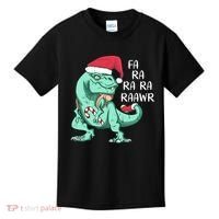 Fa Ra Ra Ra Raawr Christmas T Rex Dinosaur Kids T-Shirt thumb 0