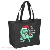 Fa Ra Ra Ra Raawr Christmas T Rex Dinosaur Tote Bag thumb 2