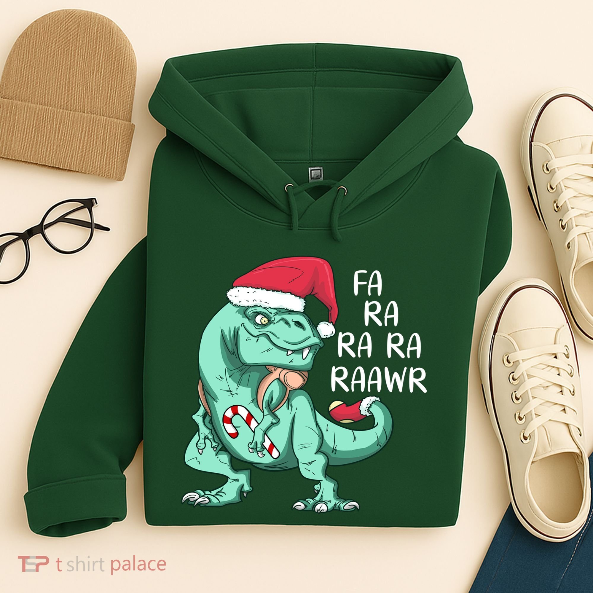 Fa Ra Ra Ra Raawr Christmas T Rex Dinosaur Hoodie