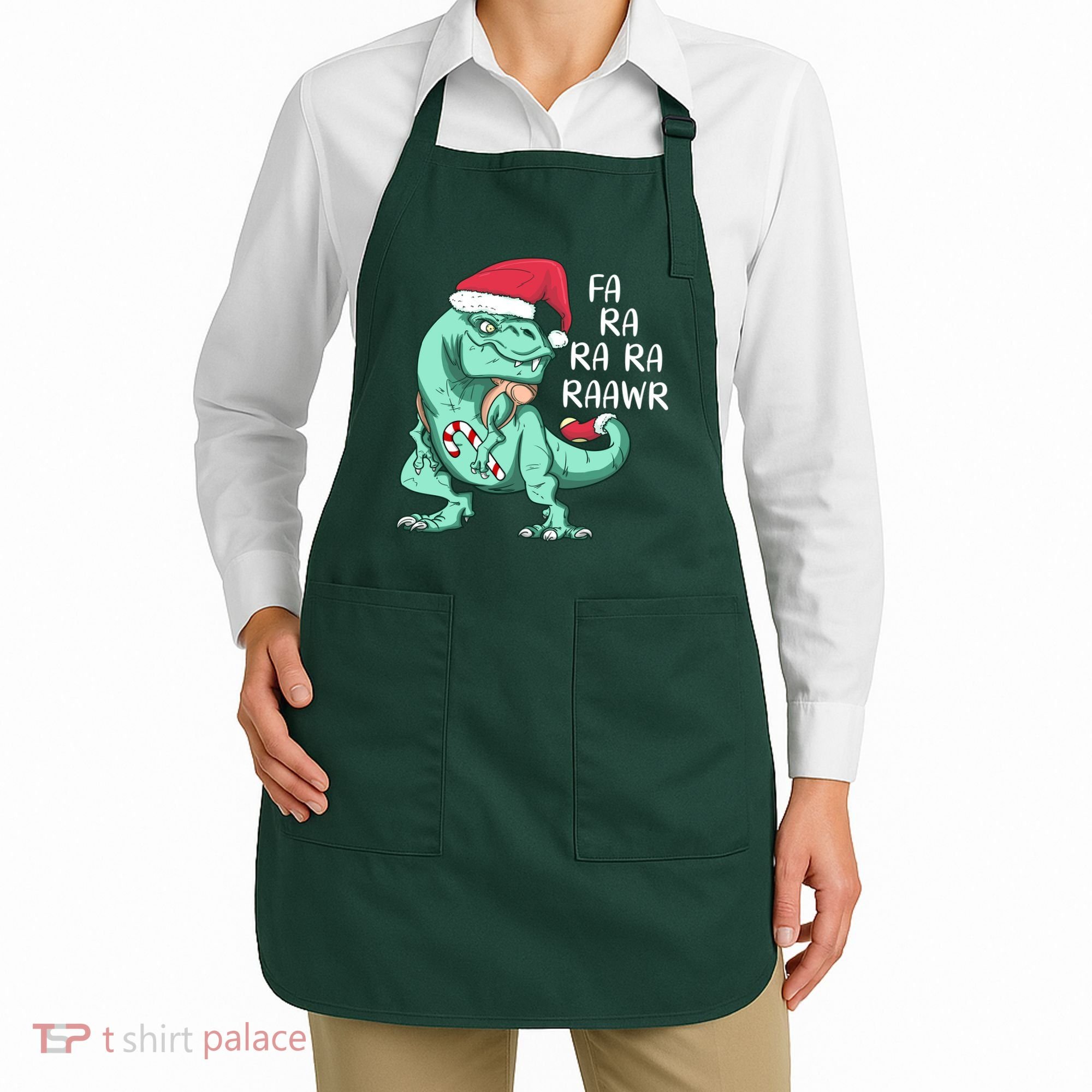 Fa Ra Ra Ra Raawr Christmas T Rex Dinosaur Apron