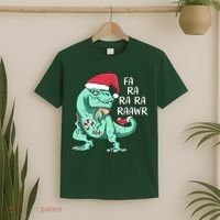 Fa Ra Ra Ra Raawr Christmas T Rex Dinosaur T-Shirt thumb 2