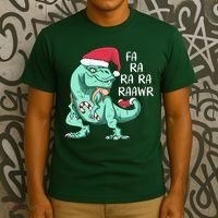 Fa Ra Ra Ra Raawr Christmas T Rex Dinosaur T-Shirt thumb 3