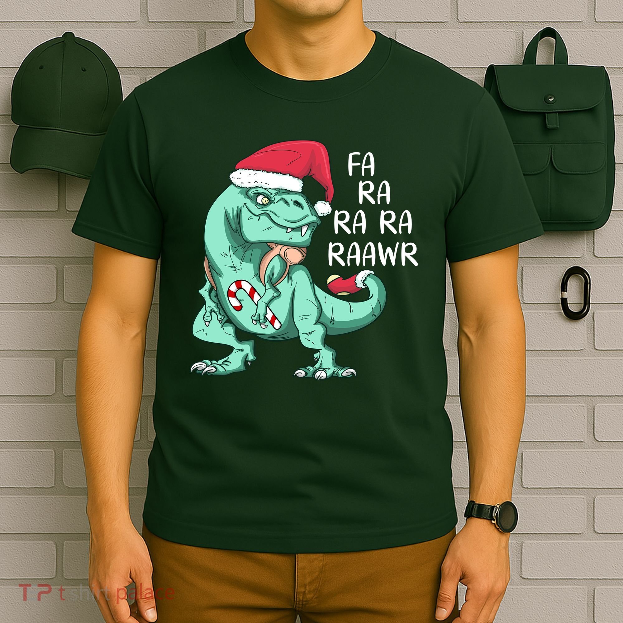 Fa Ra Ra Ra Raawr Christmas T Rex Dinosaur T-Shirt