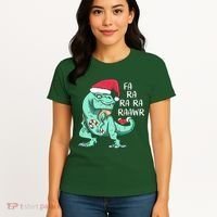 Fa Ra Ra Ra Raawr Christmas T Rex Dinosaur Women's T-Shirt thumb 4