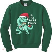 Fa Ra Ra Ra Raawr Christmas T Rex Dinosaur Kids Sweatshirt thumb 0