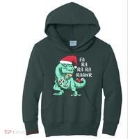 Fa Ra Ra Ra Raawr Christmas T Rex Dinosaur Kids Hoodie thumb 0