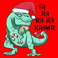 Fa Ra Ra Ra Raawr Christmas T Rex Dinosaur Santa Hat thumb 1