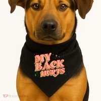 Funny Retro Rainbow My Back Hurts USA-Made Doggie Bandana thumb 1