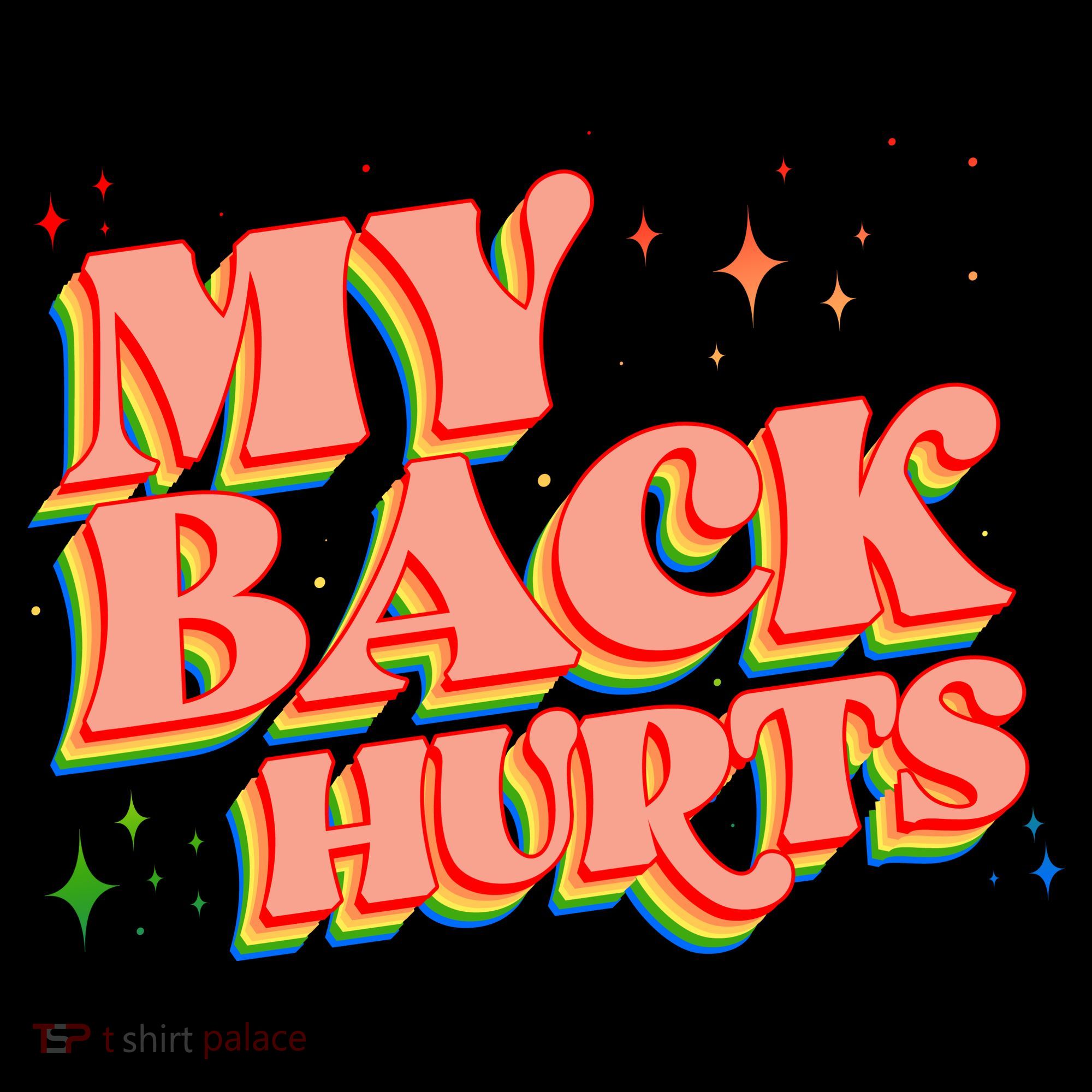 Funny Retro Rainbow My Back Hurts Women's Hoodie