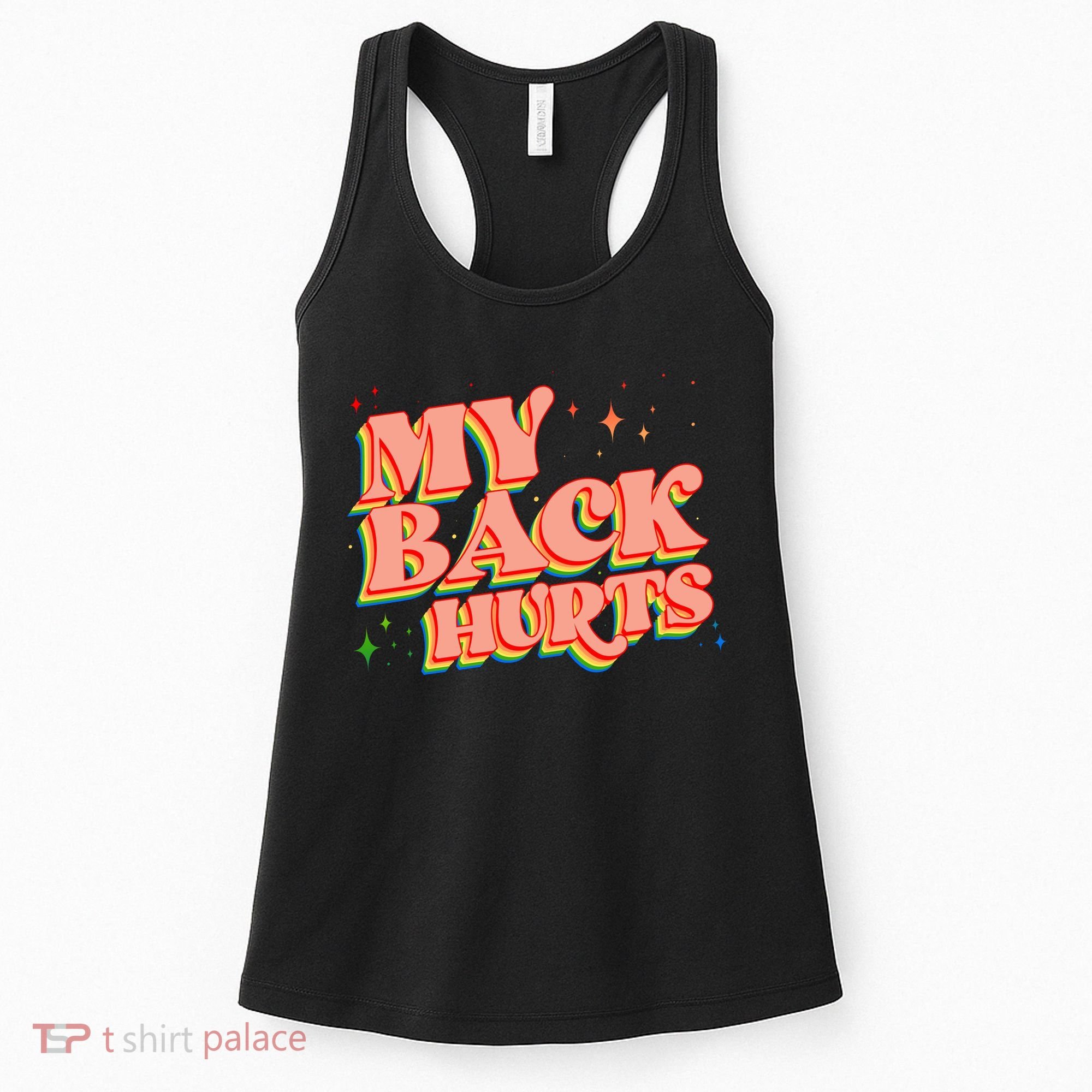 Funny Retro Rainbow My Back Hurts Women's Tank Top