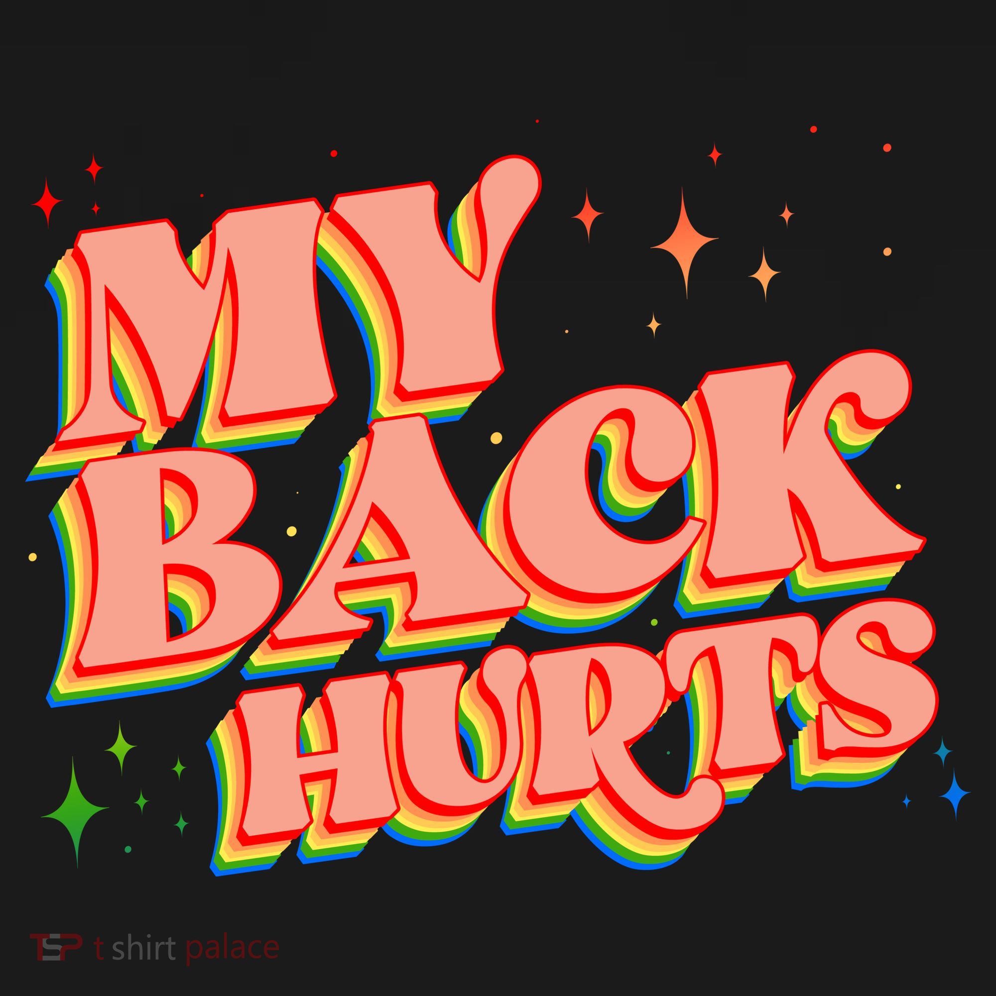 Funny Retro Rainbow My Back Hurts Visor