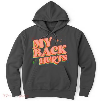 Funny Retro Rainbow My Back Hurts Hoodie