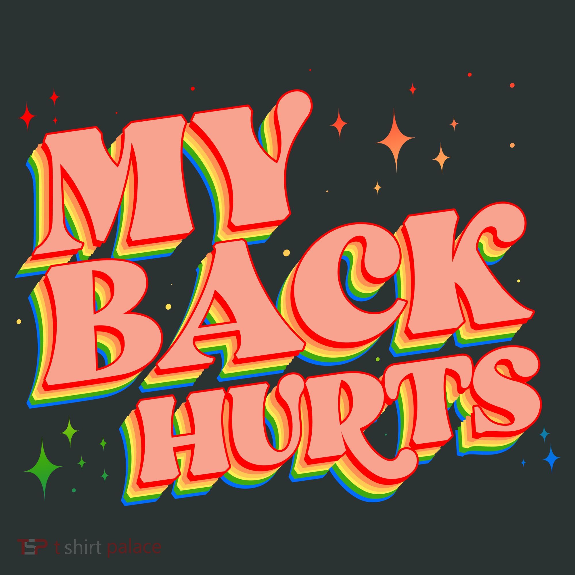 Funny Retro Rainbow My Back Hurts Mousepad