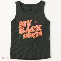 Funny Retro Rainbow My Back Hurts Tank Top thumb 2