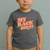 Funny Retro Rainbow My Back Hurts Toddler T-Shirt thumb 2