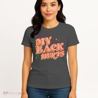 Funny Retro Rainbow My Back Hurts Women's T-Shirt thumb 4