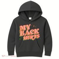 Funny Retro Rainbow My Back Hurts Kids Hoodie thumb 0