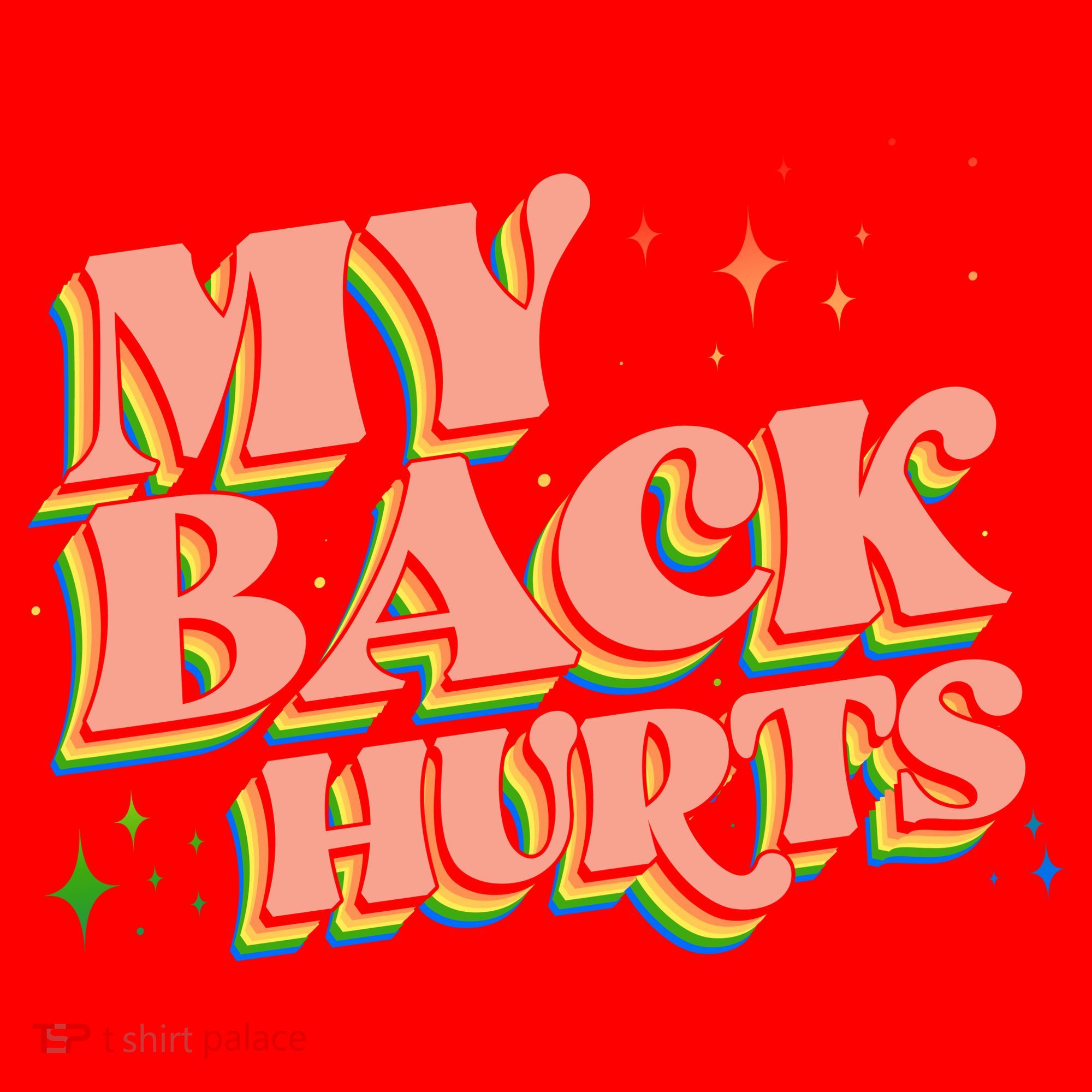 Funny Retro Rainbow My Back Hurts Santa Hat