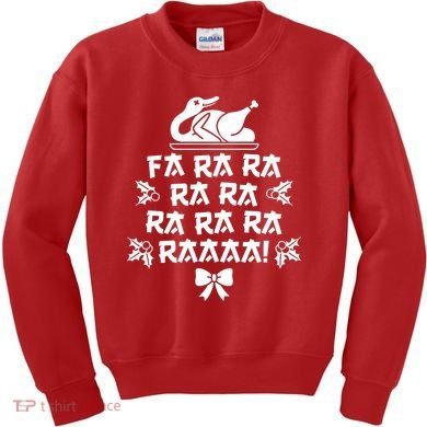 Fa Ra Ra Christmas Duck Kids Sweatshirt