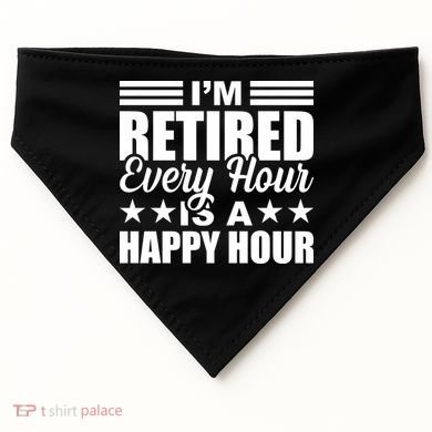 Funny Retired Retirement USA-Made Doggie Bandana