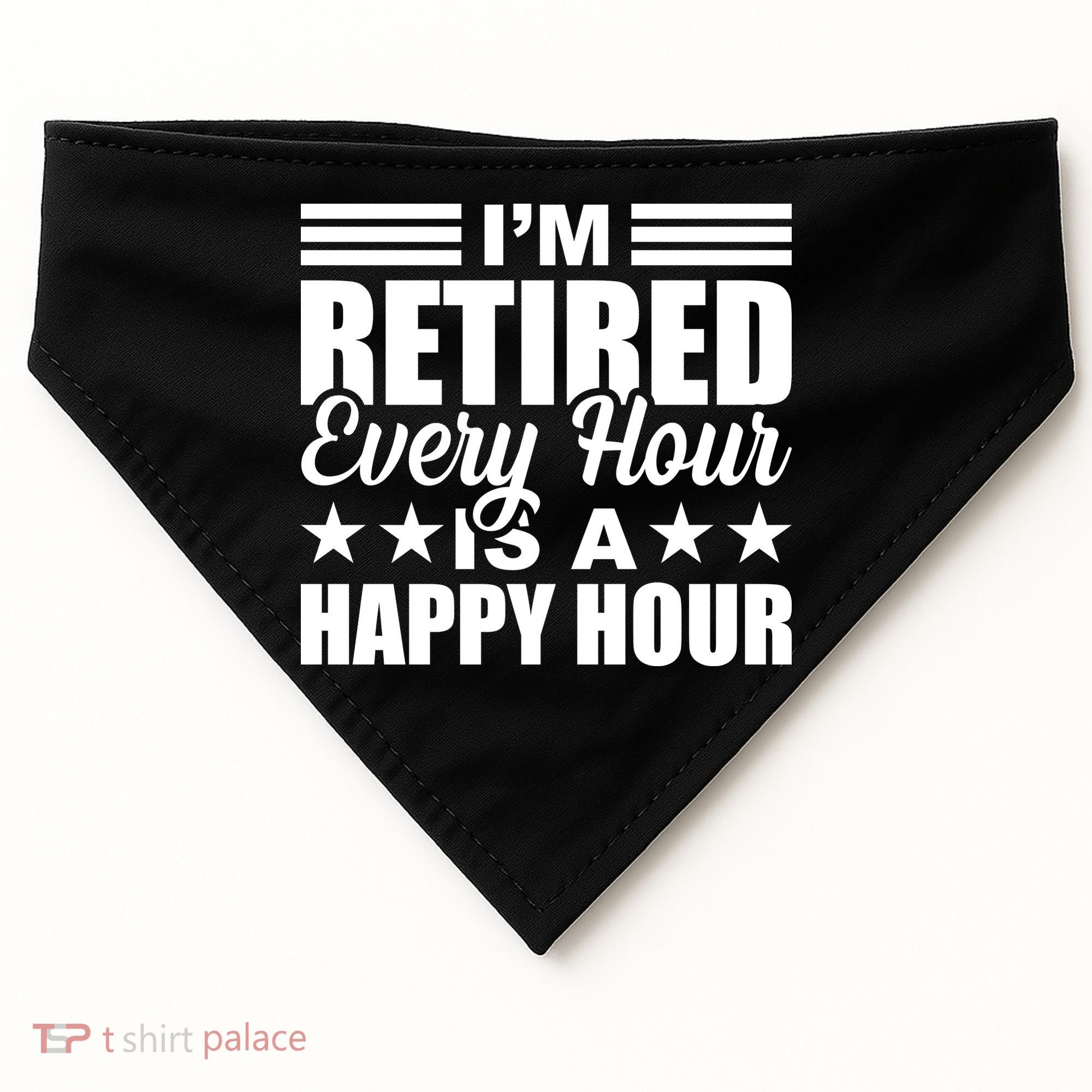 Funny Retired Retirement USA-Made Doggie Bandana