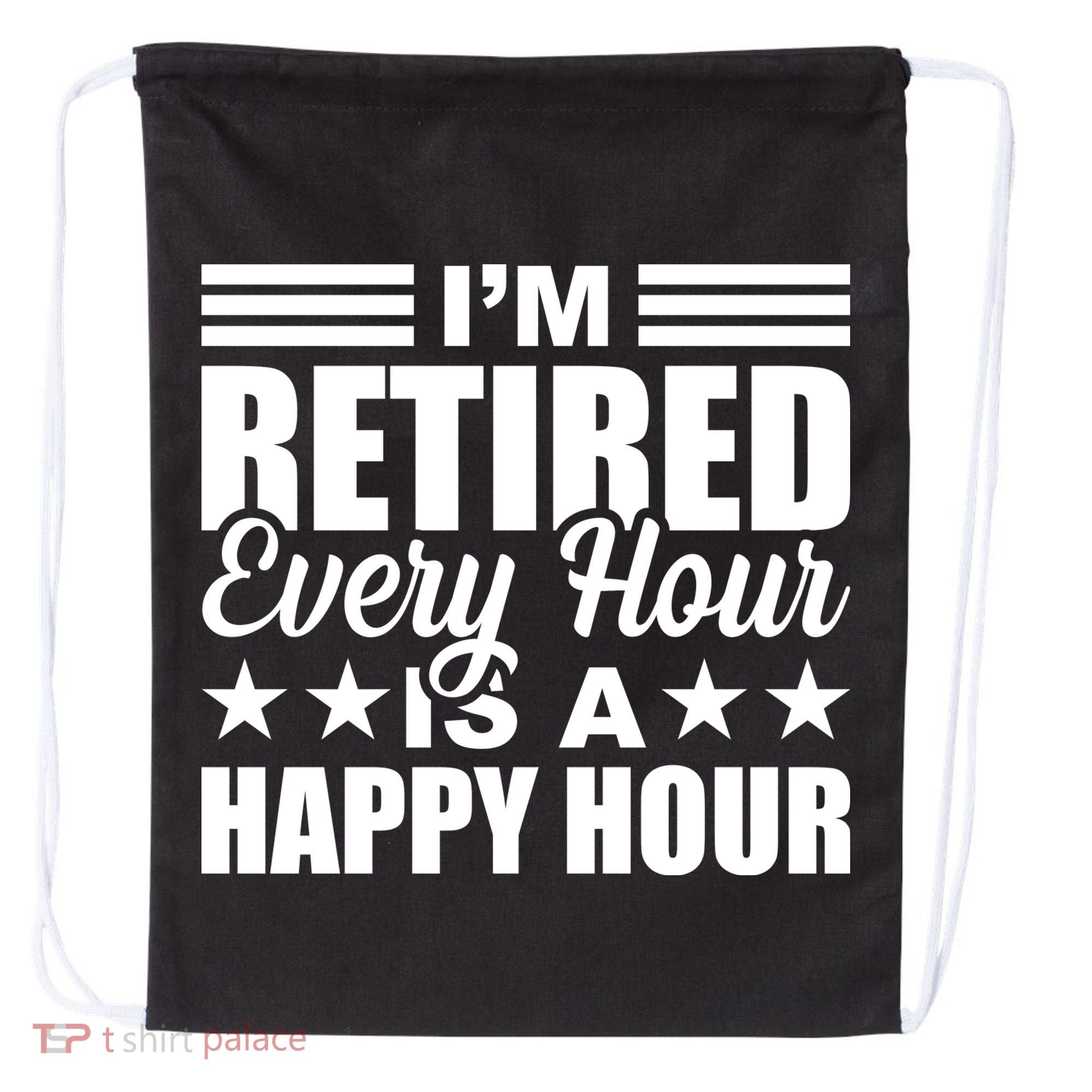 Funny Retired Retirement Drawstring Bag