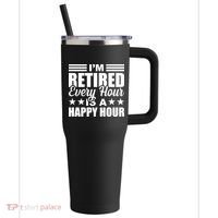 Funny Retired Retirement 40oz Vacuum Insulated Stainless Steel Travel Tumbler thumb 0