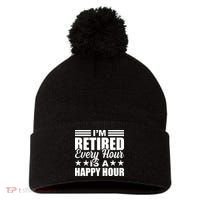 Funny Retired Retirement Pom Pom 12in Knit Beanie thumb 0