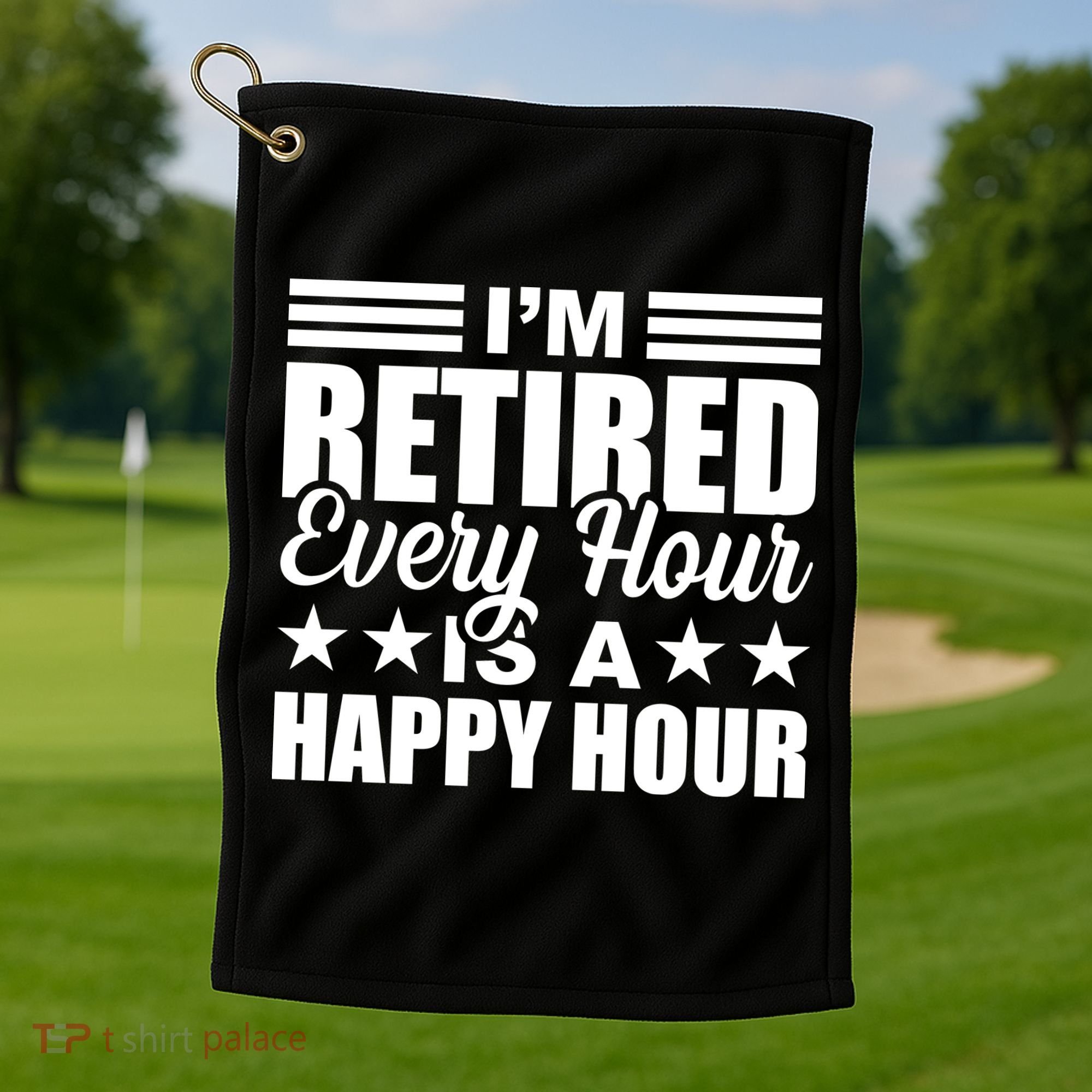 Funny Retired Retirement Golf Towel