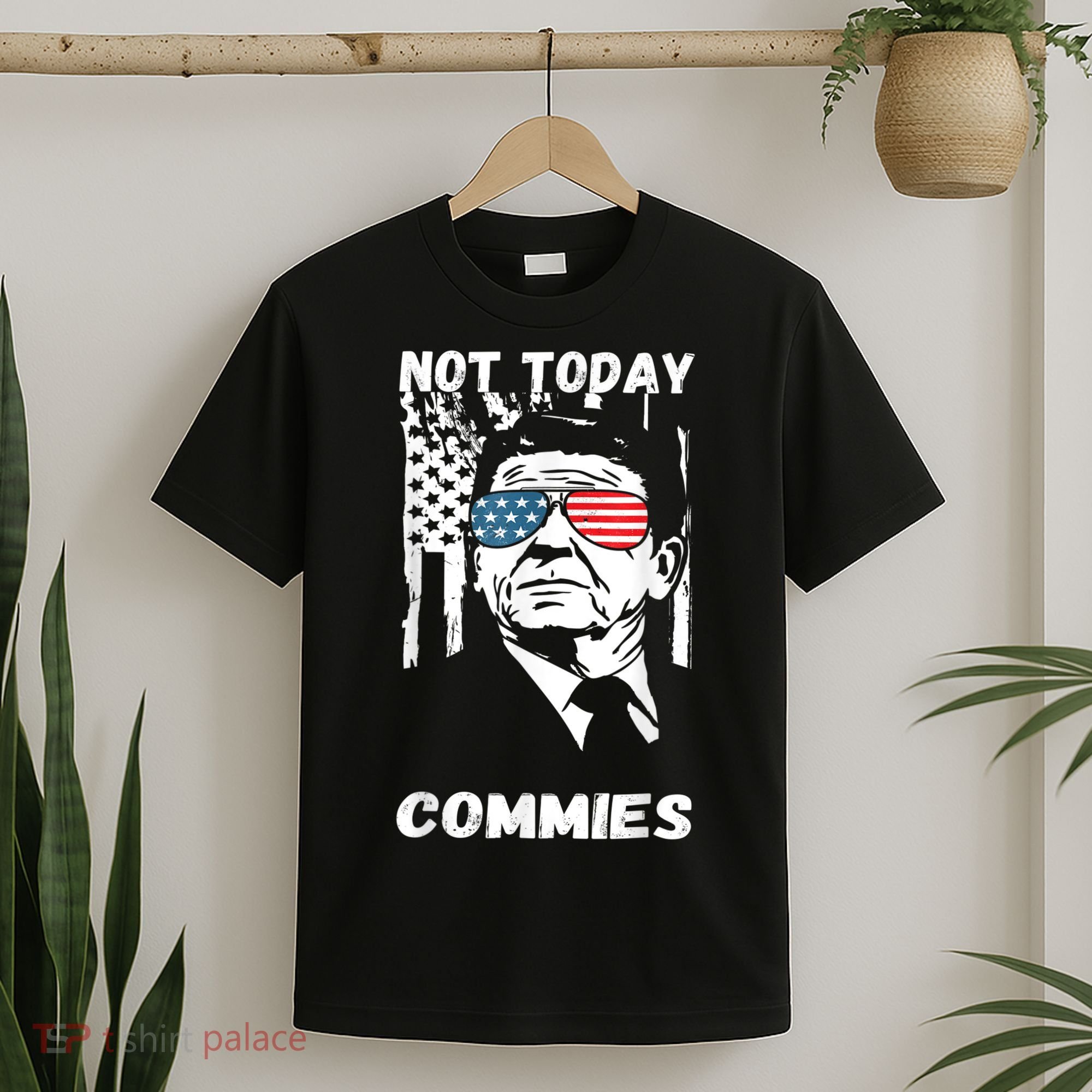Funny Ronald Reagan Not Today Commie Political Humor T-Shirt