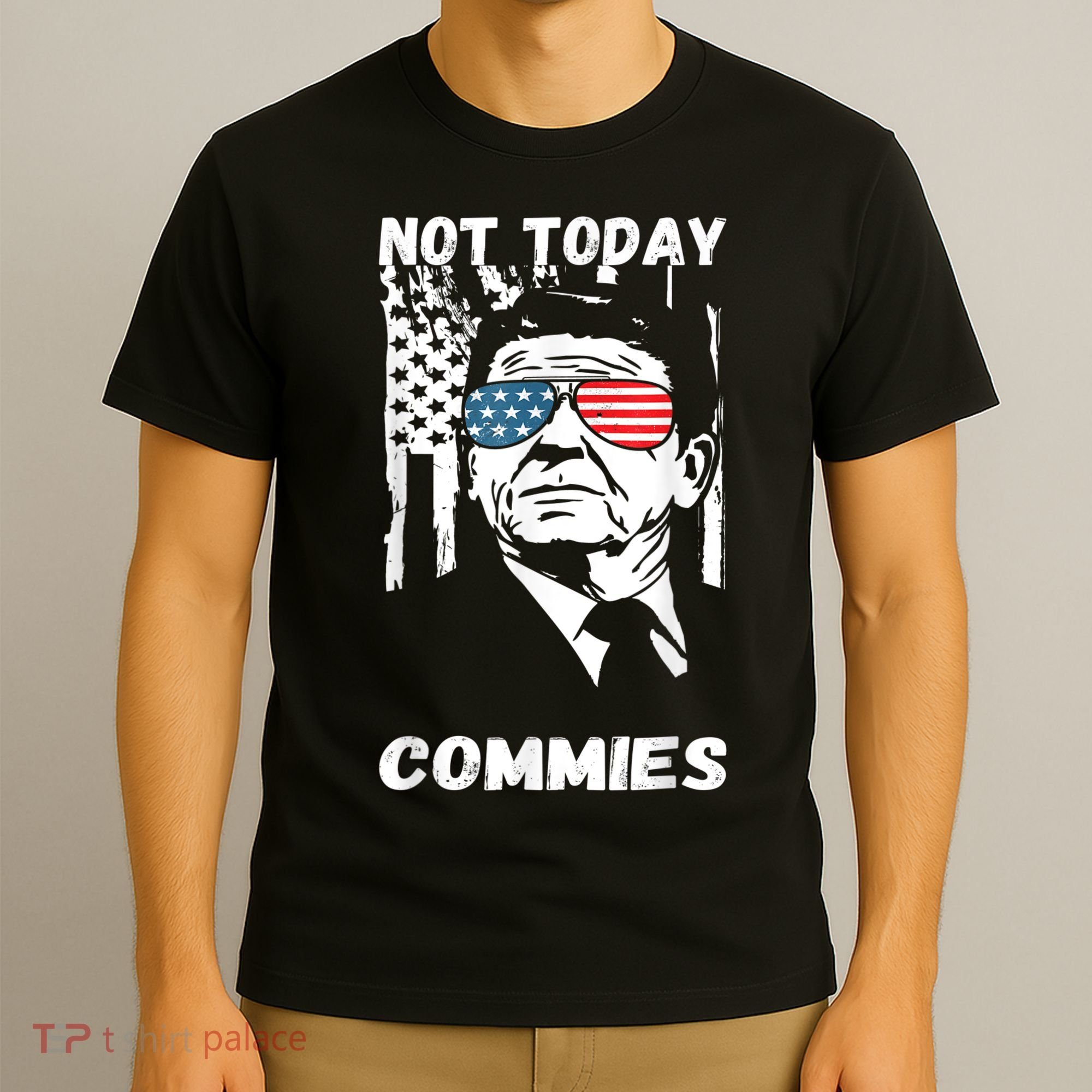 Funny Ronald Reagan Not Today Commie Political Humor T-Shirt