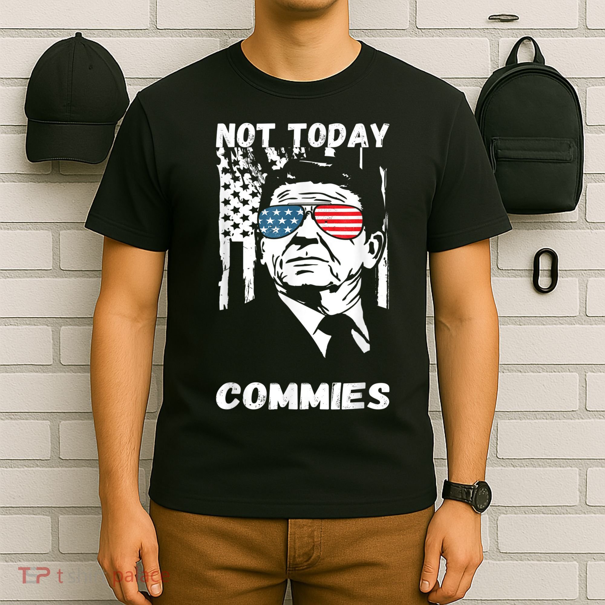 Funny Ronald Reagan Not Today Commie Political Humor T-Shirt