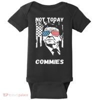 Funny Ronald Reagan Not Today Commie Political Humor Baby Bodysuit thumb 0