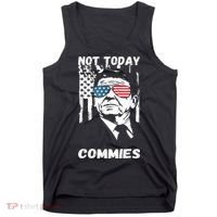 Funny Ronald Reagan Not Today Commie Political Humor Tank Top thumb 0