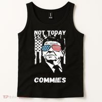 Funny Ronald Reagan Not Today Commie Political Humor Tank Top thumb 2